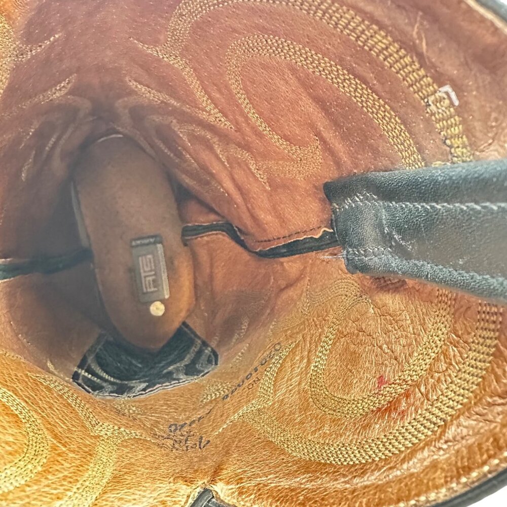 Tony Lama CZ820 Black Leather Western Boots - Men's Size 9 EE - Picture 7 of 10